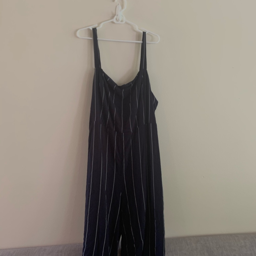 Striped navy jumpsuit